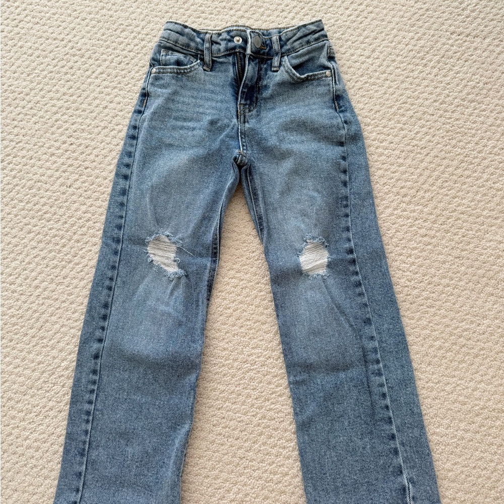 Stylish Blue Distressed Girl Jeans Size 6